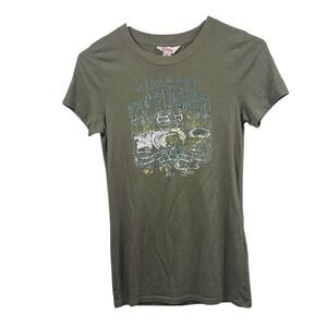 Hollister Santa Monica Graphic T Shirt Olive Green Festival‎ Top